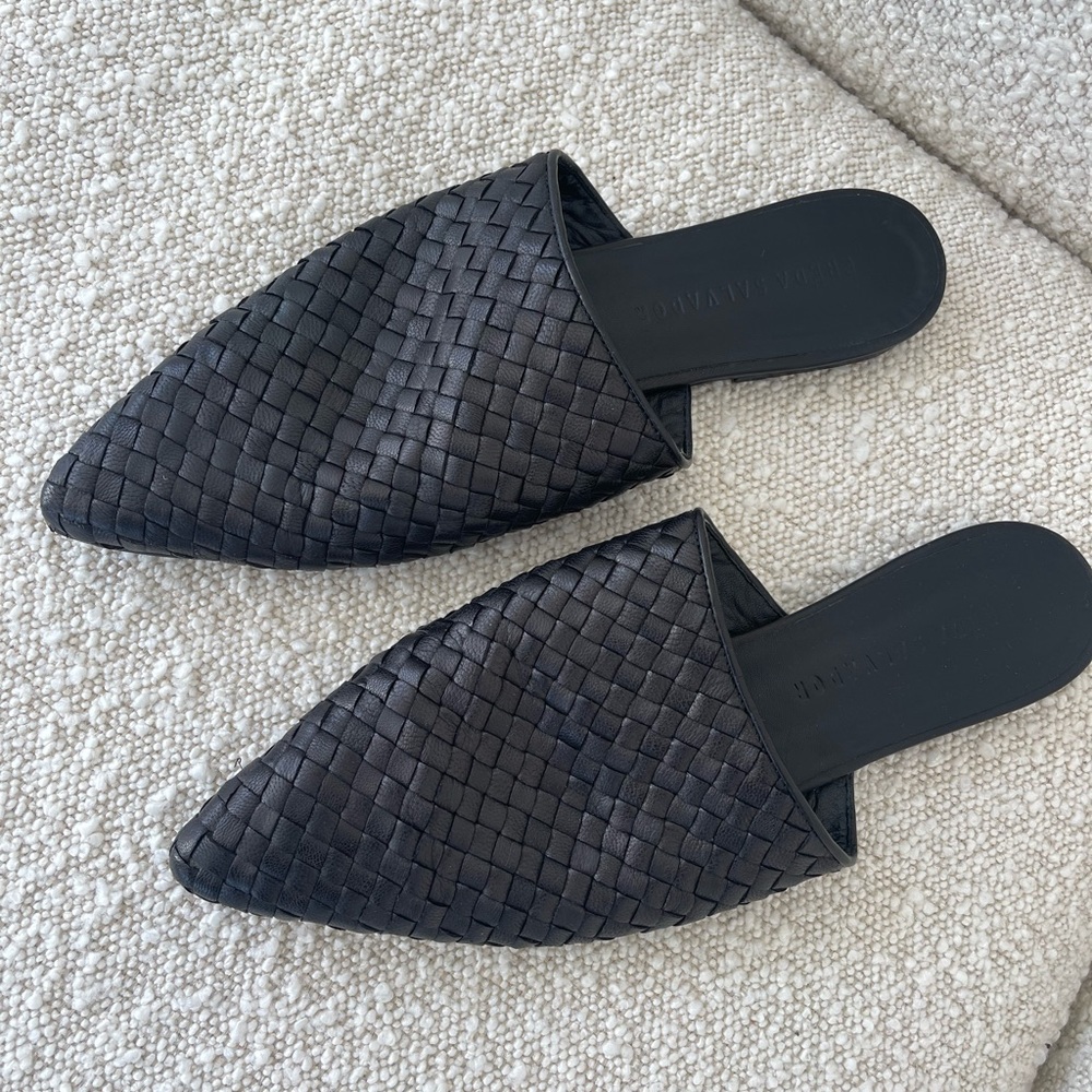 Freda Salvador black mule slide.